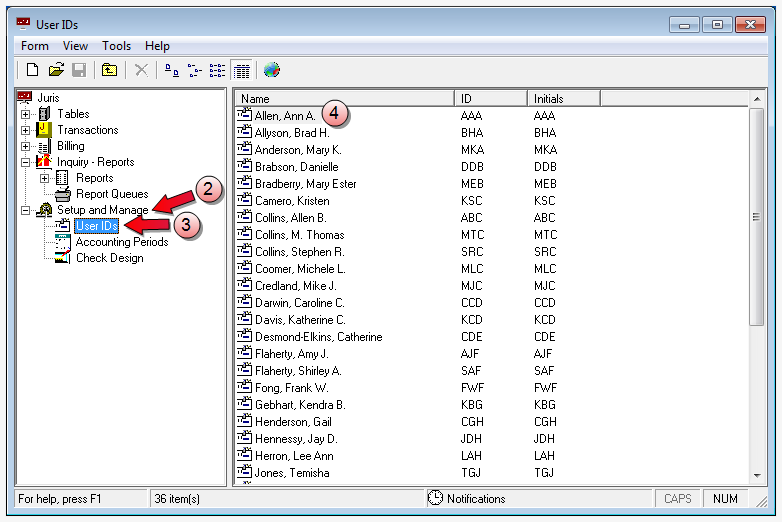 Setup and manage, user IDs