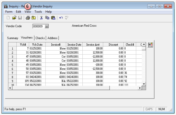 Inquiry - Reports\Vendor Inquiry, voucher tab
